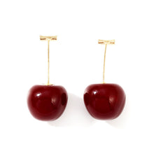 Load image into Gallery viewer, Earrings Sweet Cherry Dark Red
