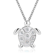 Load image into Gallery viewer, Necklace Sea Turtle Rhinestone Blue
