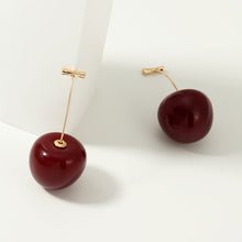 Load image into Gallery viewer, Earrings Sweet Cherry Dark Red
