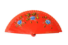 Load image into Gallery viewer, Hand Painted Wooden Fan - Red
