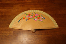 Load image into Gallery viewer, Hand Painted Wooden Fan - Beige
