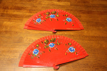 Load image into Gallery viewer, Hand Painted Wooden Fan - Red
