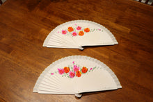 Load image into Gallery viewer, Hand Painted Wooden Fan - White
