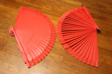 Load image into Gallery viewer, Hand Painted Wooden Fan - Red
