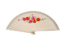 Load image into Gallery viewer, Hand Painted Wooden Fan - White
