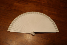 Load image into Gallery viewer, Hand Painted Wooden Fan - White
