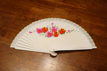 Load image into Gallery viewer, Hand Painted Wooden Fan - White
