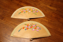 Load image into Gallery viewer, Hand Painted Wooden Fan - Beige
