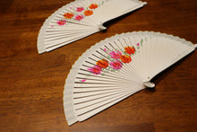 Load image into Gallery viewer, Hand Painted Wooden Fan - White
