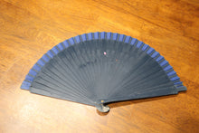 Load image into Gallery viewer, Hand Painted Wooden Fan - Navy Blue
