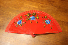 Load image into Gallery viewer, Hand Painted Wooden Fan - Red
