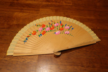 Load image into Gallery viewer, Hand Painted Wooden Fan - Beige
