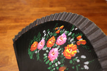 Load image into Gallery viewer, Hand Painted Wooden Fan - Black
