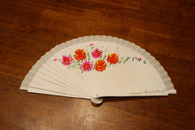 Load image into Gallery viewer, Hand Painted Wooden Fan - White
