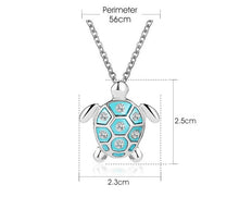 Load image into Gallery viewer, Necklace Sea Turtle Rhinestone Silver
