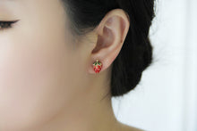 Load image into Gallery viewer, Earrings Sweet Mini Strawberry Studs Red
